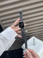بند اپل واچ Chanel زنجیر کارتیر 2 دور (کدw5004)