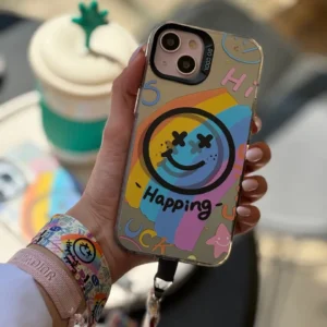 قاب Happy Face colourful با بند (کدC1669)