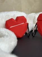 کاور ایرپاد اپل فانتزی قلب قرمز با آویز | کاور سیلیکونی AirPods - Image 3