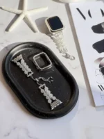 بند اپل واچ Shell Diamond همراه با گارد نگین دار (کدw5039)