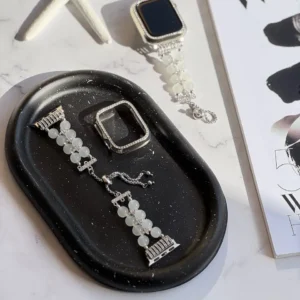 بند اپل واچ Shell Diamond همراه با گارد نگین دار (کدw5039)