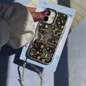 قاب نقاشی پروانه آینه ای با آویز آیفون (کدC2056)