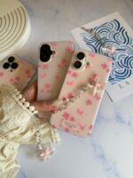 قاب Pink Flower Butterfly با آویز (کدC2116) - Image 3