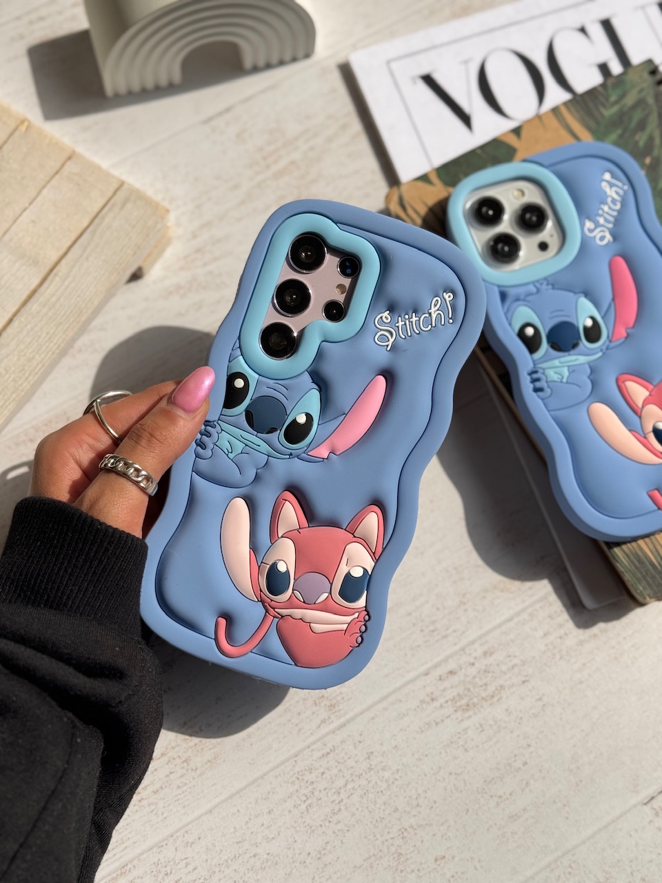 27f373.jpeg قاب سیلیکونی Stitch Couple (کدC1970) - Image 1