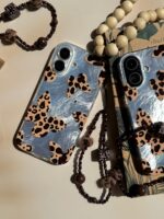 قاب پروانه با بال های پلنگی همراه با آویز (کدC2100)