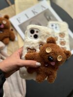 کاور ایرپاد خرس دکمه ای پشمالو (کدa0078) - Image 3