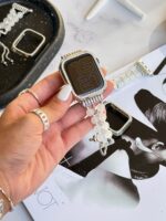 بند اپل واچ Shell Diamond همراه با گارد نگین دار (کدw5039) - Image 4