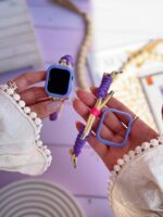 بند اپل واچ بافت بنفش کنفی با گارد سیلیکونی (کدw5060) - Image 2