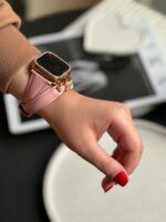 بند اپل واچ چرم کارتیر سانتوس همراه با گارد نگین دار (کدw5008) - Image 4