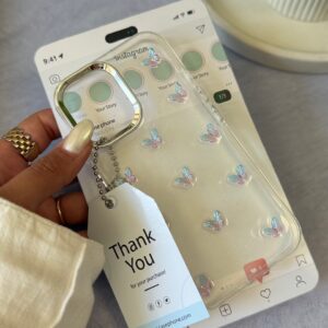 قاب پروانه رنگی زمینه شاینی (کدC2108)