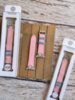 بند اپل واچ کبریتی صورتی قلبی (کدw5064)