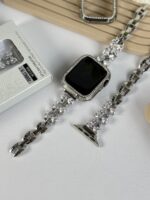 بند اپل واچ فلزی پاپیون کریستالی + گارد نگین دار (کدw5047) - Image 4