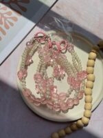 آویز مروارید و پاپیون صورتی (کدa0260) - Image 4