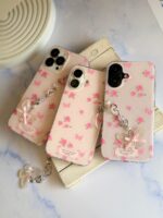 قاب Pink Flower Butterfly با آویز (کدC2116)