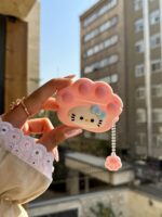 ایرپاد سیلیکونی کیتی پنجه صورتی با آویز (کدa0292)