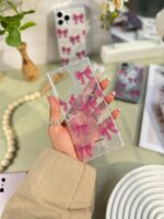 قاب پاپیون صورتی اکلیلی پشت طلق آیفون ، سامسونگ ، شیائومی (کدC1886) - Image 7