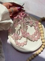 آویز مروارید و پاپیون صورتی (کدa0260) - Image 5