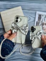 قاب پاپیون نقره ای با بند ژلاتینی (کدC2003) - Image 4