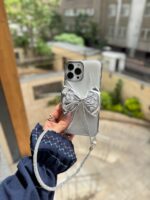 قاب پاپیون نقره ای با بند ژلاتینی (کدC2003)