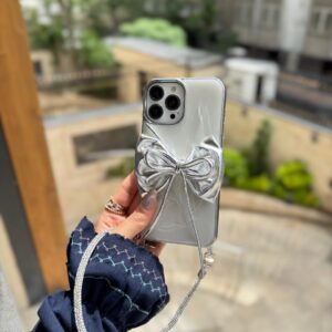 قاب پاپیون نقره ای با بند ژلاتینی (کدC2003)