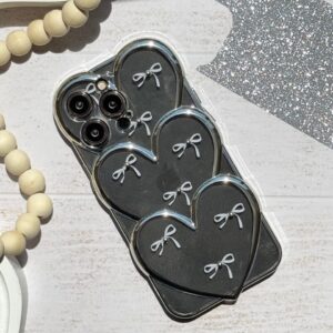 قاب قلبی اکلیلی پاپیونی نگین برجسته (کدC1823)