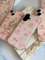 قاب Pink Flower Butterfly با آویز (کدC2116) - Image 4