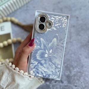 قاب آیفون پروانه بی نهایت دور لنز نگین دار