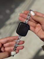 بند اپل واچ استیل پروانه نگین painted lady (کدw5062) - Image 5