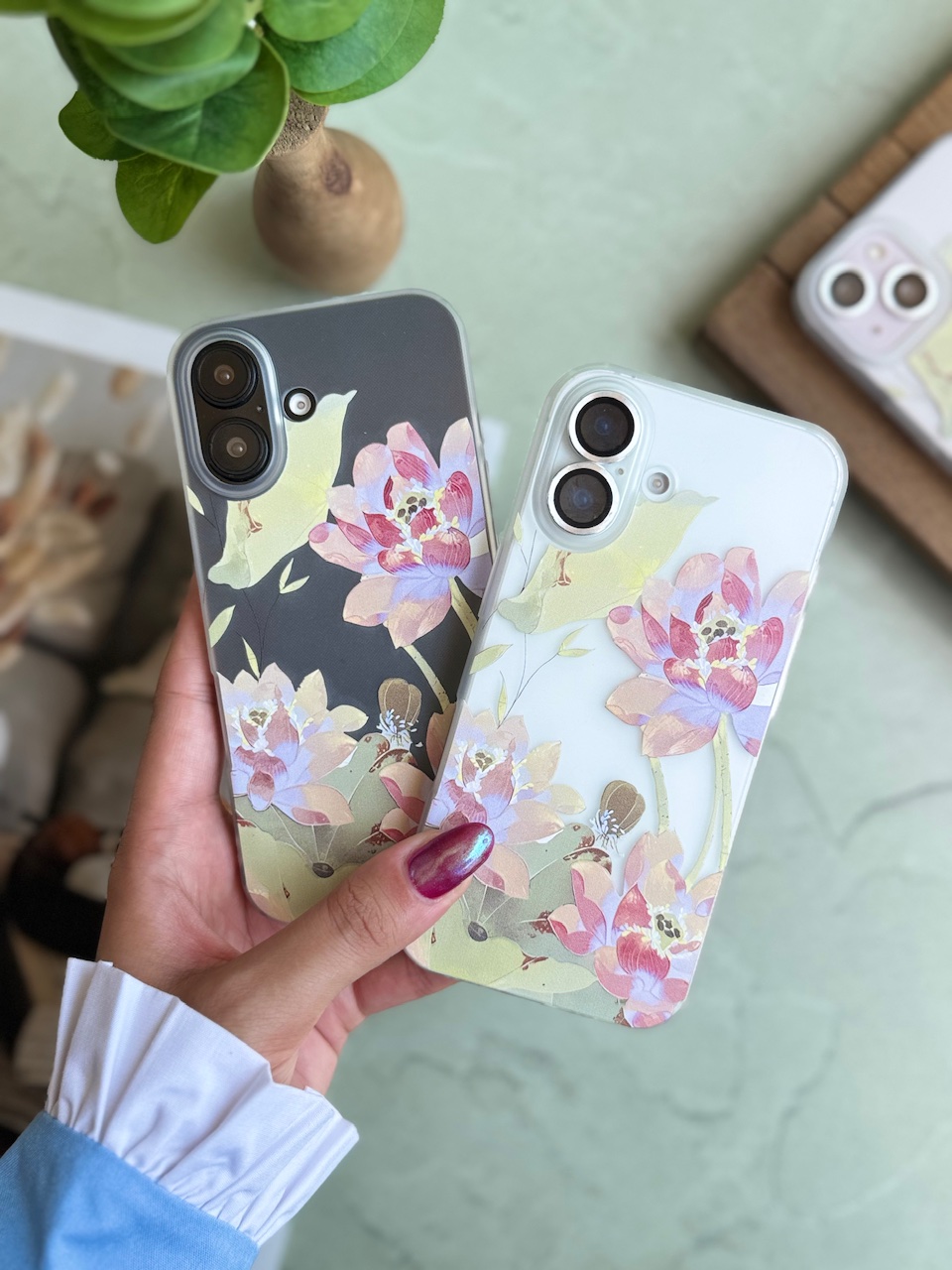 d8a6bc.jpeg قاب Lotus flowers گل نیلوفر (کدC2053) - Image 1