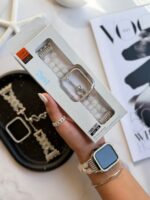 بند اپل واچ Shell Diamond همراه با گارد نگین دار (کدw5039) - Image 3