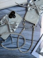 قاب پاپیون نقره ای با بند ژلاتینی (کدC2003) - Image 6