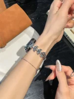 بند اپل واچ Diamond leaf bracelet با گارد نگینی (کدw5072) - Image 5
