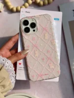 قاب گوشی kawaii bunny آیفون با طراحی قلبی و شاینی