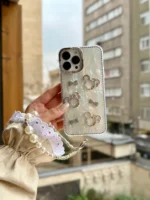 قاب آیفون میکی دیاموند یخی با آویز مرواریدی - Image 5