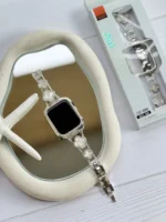 بند اپل واچ ون کلیف استیل + گارد نگینی (کدw5040) - Image 4