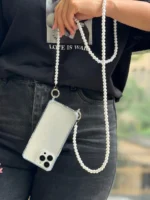 قاب شفاف دو قلاب با بند مرواریدی بلند (کدC1723) - Image 4