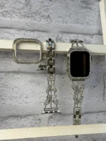 بند اپل واچ پروانه نگینی استیل + گارد نگین دار (کدw5032) - Image 4