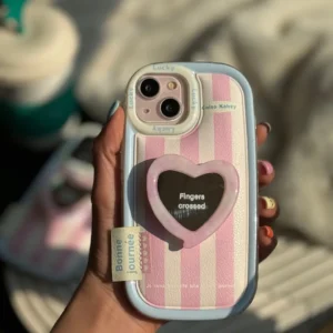 قاب Victoria's Secret با پاپ سوکت قلبی آینه ای (کدC1602)