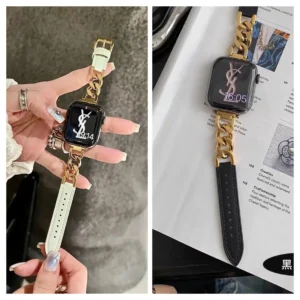 بند اپل واچ کارتیر استیل و چرم سگک دلفینی (کدw5014)