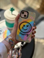 قاب Happy Face colourful با بند (کدC1669) - Image 2