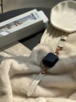 بند اپل واچ کارتیر استیل و چرم سگک دلفینی (کدw5014) - Image 5