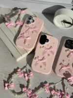 قاب پاپیون مروارید صورتی با آویز (کدC1959) - Image 7