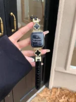 بند اپل واچ چرمی طرح ون کلیف (کدw5007)