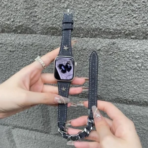 بند اپل واچ Chanel زنجیر کارتیر 2 دور  (کدw5004)