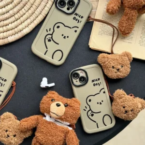 قاب Teddy bear Nice Day با آویز عروسکی (کدC1516)