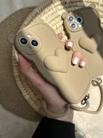 قاب قلبی گوش دار شکلاتی با بند قلبی (کدC1211) - Image 4