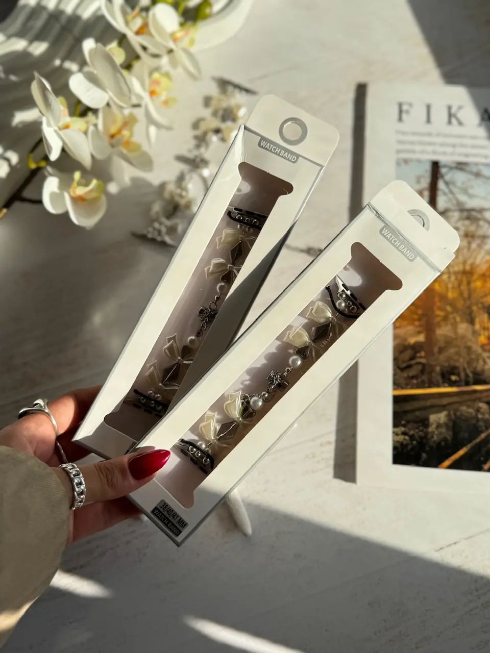 4632f1 بند اپل واچ پاپیون صدفی (کدw5043) - Image 1