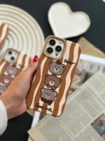 قاب سه خرس قهوه ای راه راه (کدC1681) - Image 2