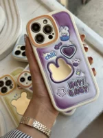 قاب Rabbit چرمی برجسته آینه دار (کدC1356) - Image 2