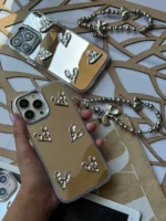 قاب آینه ای قلب کرومی با آویز (کدC1760) - Image 2